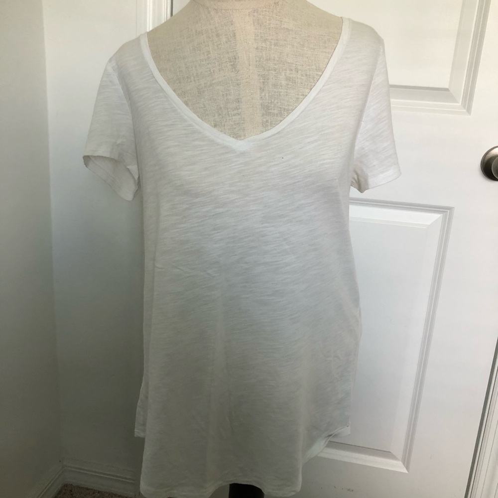 LOFT Classic White V-Neck Women's Top